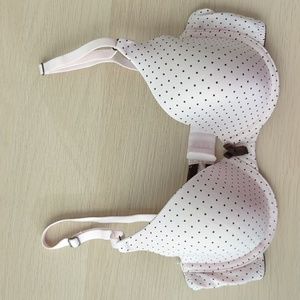 Maidenform Bra Pink with brown polka dots, 32C